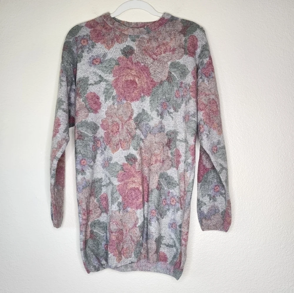 Vintage Epogee Floral Lambswool Angora Blend Sweater M